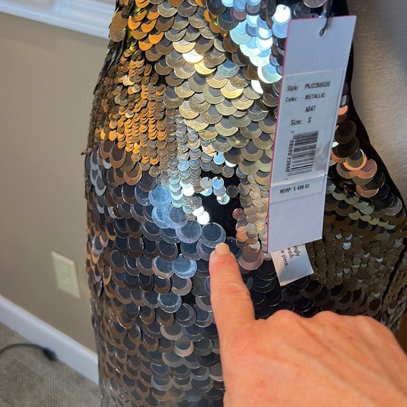 NWT - Parker Metallic disc mini dress. Size S. - Picture 15 of 17